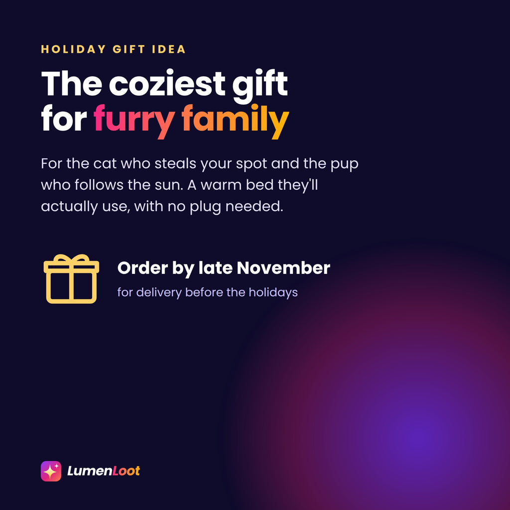 Self-warming pet bed as a holiday gift for cats and dogs